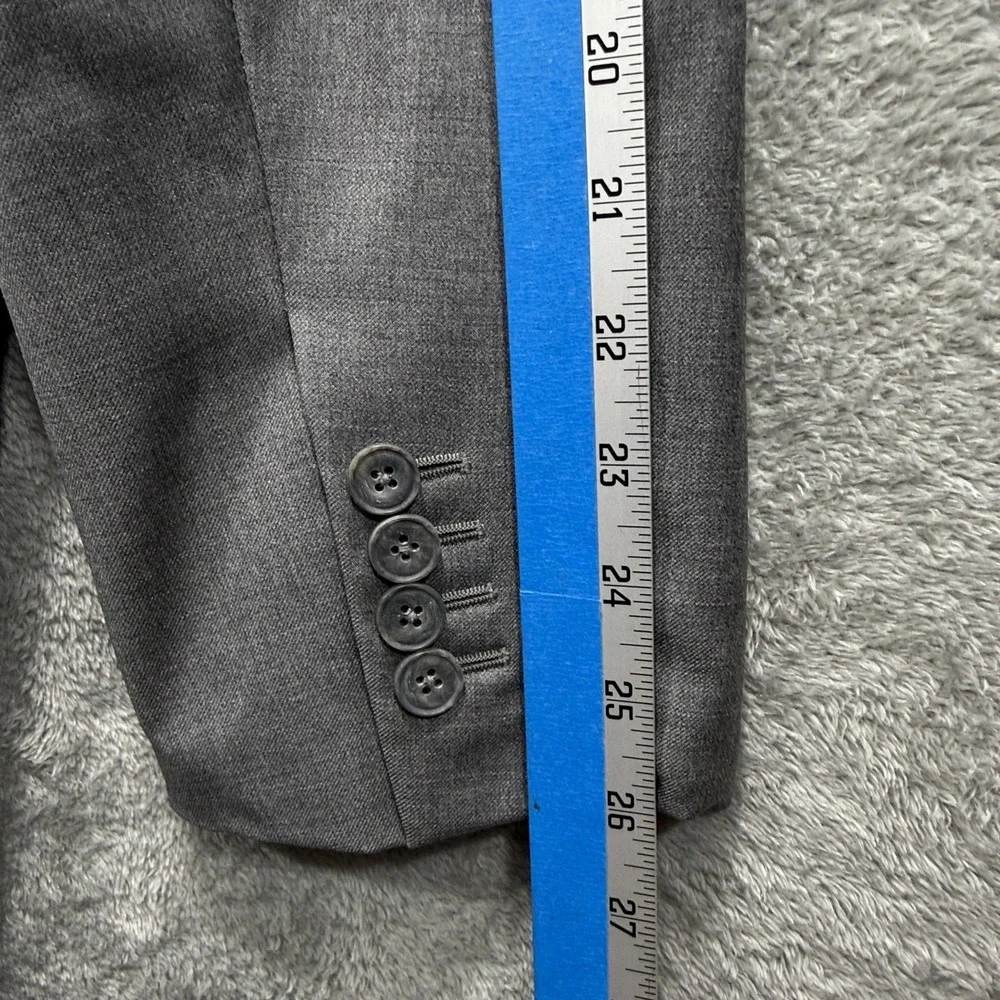 J.Hilburn Blazer Mens 47L Gray Wool Sport Coat Vitale Barberis Canonico Italy